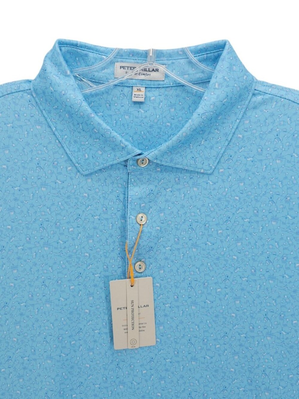 NWT PETER MILLAR Summer Comfort Performance Jersey Polo Seaport Blue Size XL
